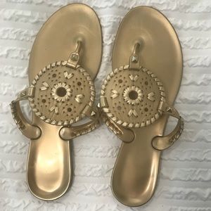 gold jelly jack rogers size 9